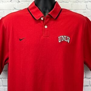 UNLV Rebels Polo Shirt University Nevada Las Vegas Nike Short Sleeve Red L Large